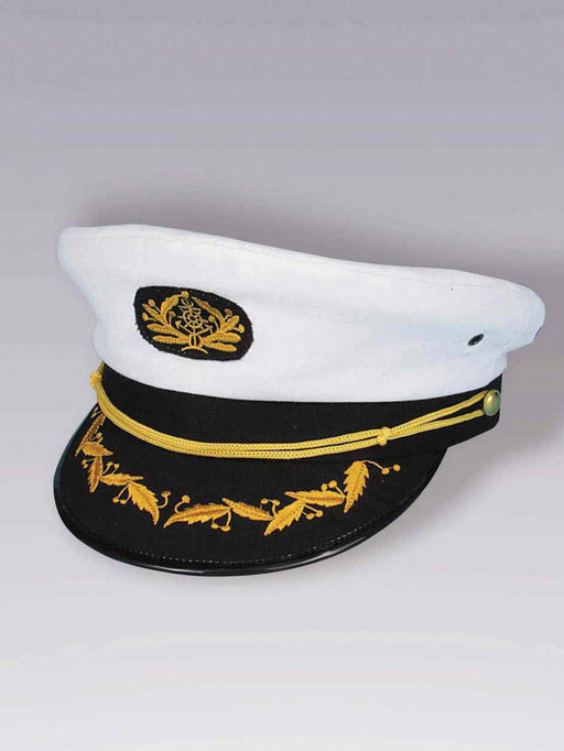 Adult White Ship Captain Hat - costumesupercenter.com