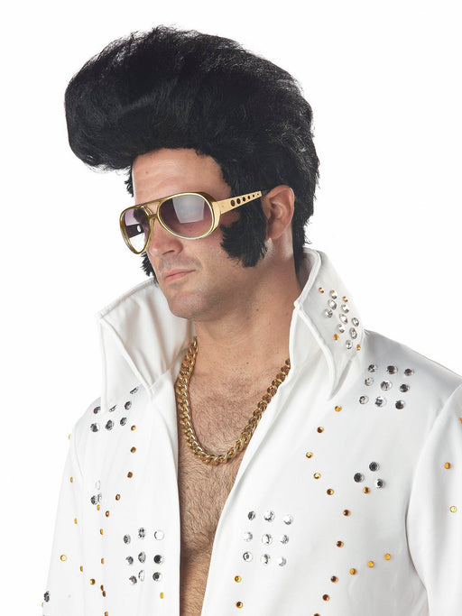 Men's Black Rock 'n' Roll Wig - costumesupercenter.com