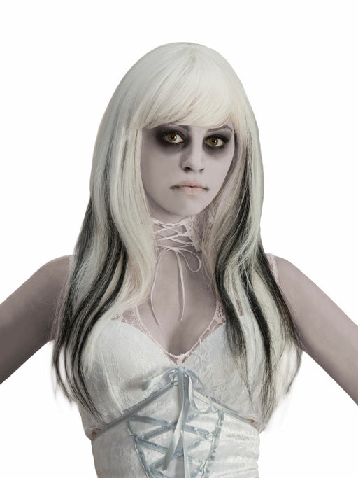 Women's Black and White Phantom Ghost Wig - costumesupercenter.com