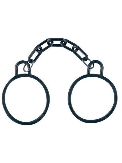Adult Black Rubber Shackles Prop - costumesupercenter.com