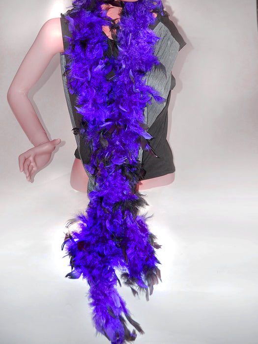 Adult Purple and Black Feather Boa - costumesupercenter.com