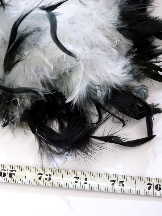 Adult White and Black Feather Boa - costumesupercenter.com