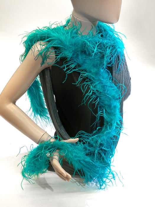 Adult Jade Feather Boa - costumesupercenter.com