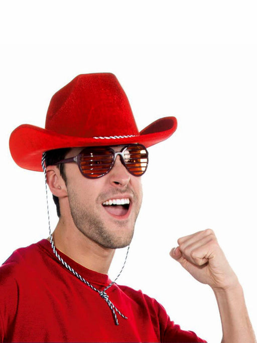 Deluxe Red Cowboy Hat - costumesupercenter.com