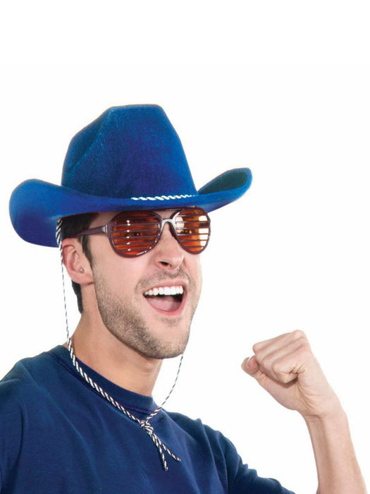 Deluxe Blue Cowboy Hat - costumesupercenter.com