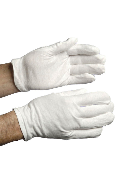 White Cotton Adult Gloves - costumesupercenter.com