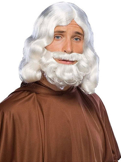 Adult White Short Beard and Mustache - costumesupercenter.com