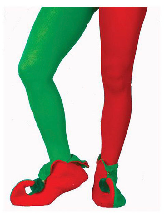 Red and Green Elf Tights Plus Size Adult - costumesupercenter.com
