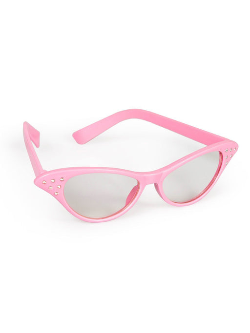 Adult Pink Rhinestone 1950's Glasses - costumesupercenter.com