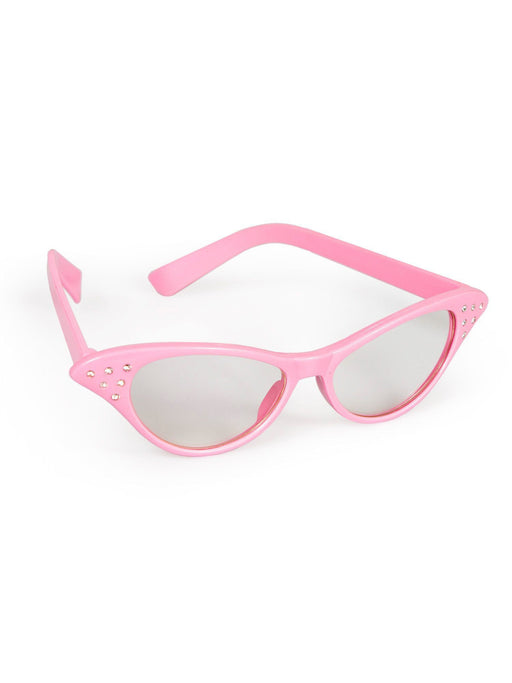 50s Pink Rhinestone Glasses - costumesupercenter.com