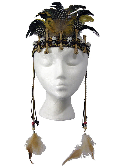 Adult Voodoo Skulls and Bones Headpiece - costumesupercenter.com