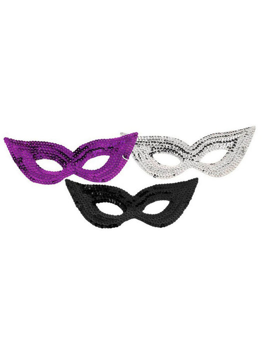Silver Sequin Eye Mask - costumesupercenter.com