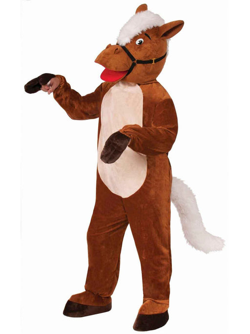 Men's Brown Henry the Happy Horse Mascot Costume - costumesupercenter.com
