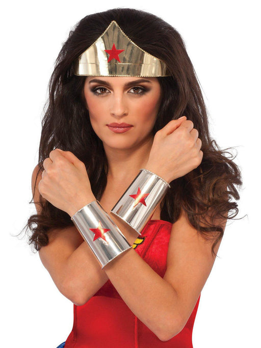 Women's DC Comics Wonder Woman Tiara and Cuffs - costumesupercenter.com