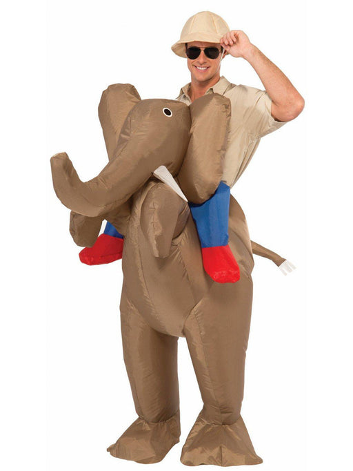 Adult Ride In Elephant Inflatable Costume - costumesupercenter.com