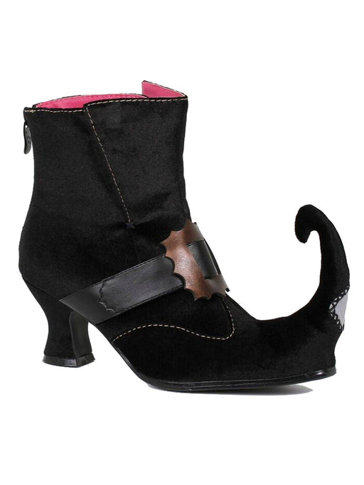 Women's Black Witch Boots with Buckle - costumesupercenter.com