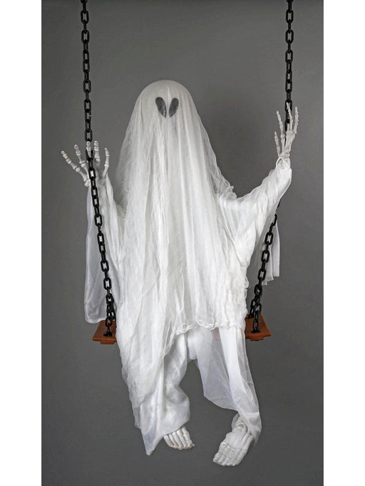 60-inch Hanging Skeleton Ghost Swing - costumesupercenter.com