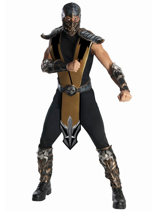 Mens Deluxe Mortal Kombat Scorpion Costume - costumesupercenter.com
