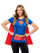 DC Comics Womens Supergirl T-Shirt w/ Cape Adult Costume - costumesupercenter.com