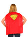 DC Comics Womens Supergirl T-Shirt w/ Cape Adult Costume - costumesupercenter.com
