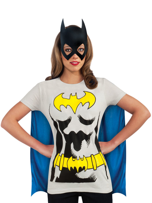 DC Comics Women's Batgirl Shirt, Mask and Cape - costumesupercenter.com
