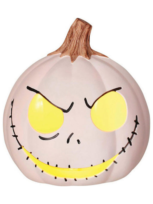 The Nightmare Before Christmas Jack Skellington 6" White Light-Up Pumpkin - costumesupercenter.com