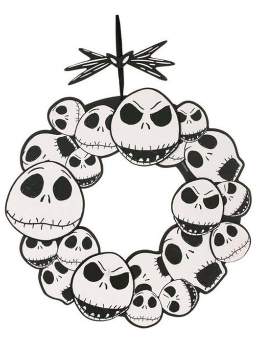 The Nightmare Before Christmas Jack Skellington 17" Wreath - costumesupercenter.com