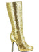 Women's Gold Glitter Boots - costumesupercenter.com