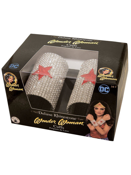Women's Rhinestone DC Comics Wonder Woman Cuffs - costumesupercenter.com