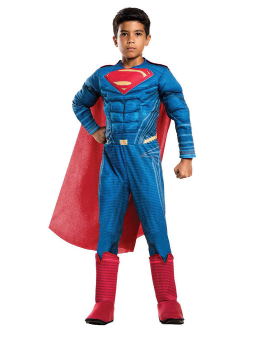 Kids Justice League Movie Superman Costume Deluxe - costumesupercenter.com