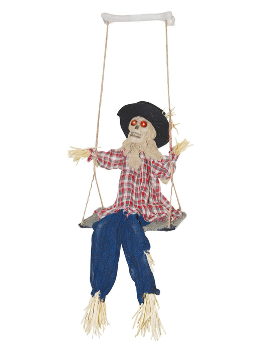 Kicking Scarecrow on Swing - costumesupercenter.com