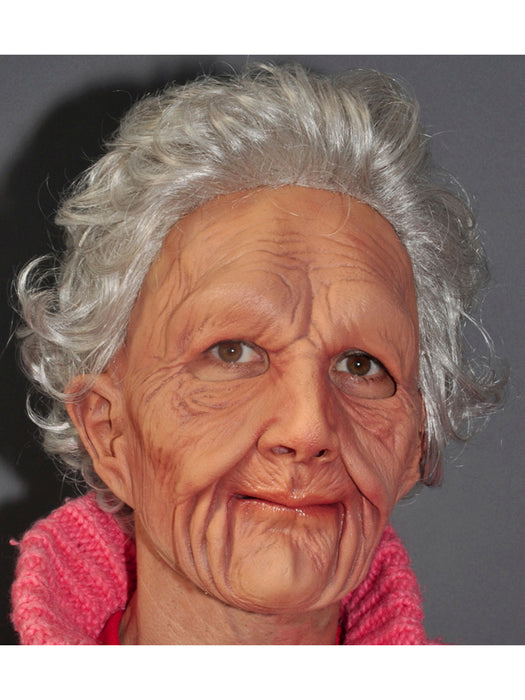 Supersoft Old Woman Mask w/ Hair - costumesupercenter.com