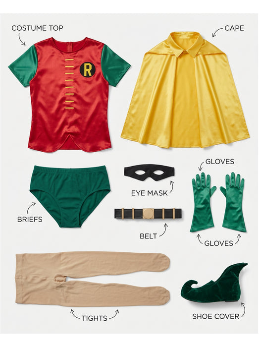 DC Comics Mens Grand Heritage Robin Costume - costumesupercenter.com