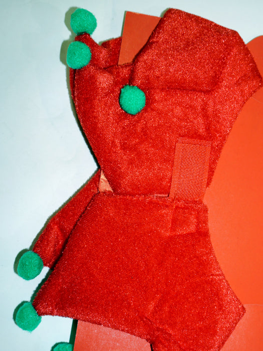 Red and Green Elf Pet Collar and Hat - costumesupercenter.com