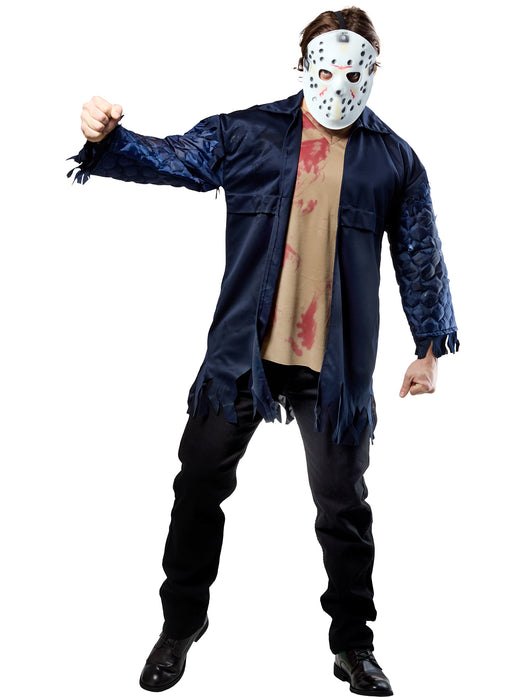 Men's Friday the 13th Jason Voorhee's Jacket and Mask - Deluxe - costumesupercenter.com