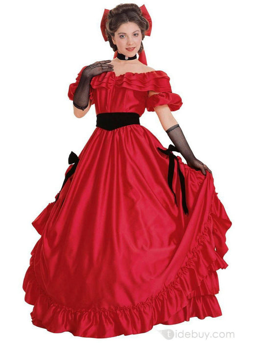Womens Red Southern Belle Costume - costumesupercenter.com