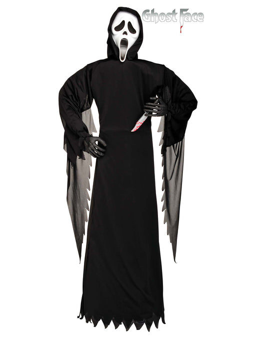 6 Foot Scream Ghost Face Holding Knife Standing Decoration - costumesupercenter.com