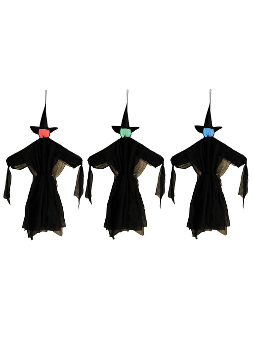 3 Foot Light Up Color Changing Witch Trio Hanging Decoration - costumesupercenter.com
