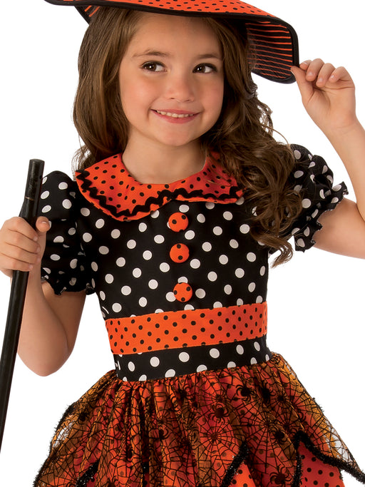 Polka Dot Witch Costume for Girls - costumesupercenter.com
