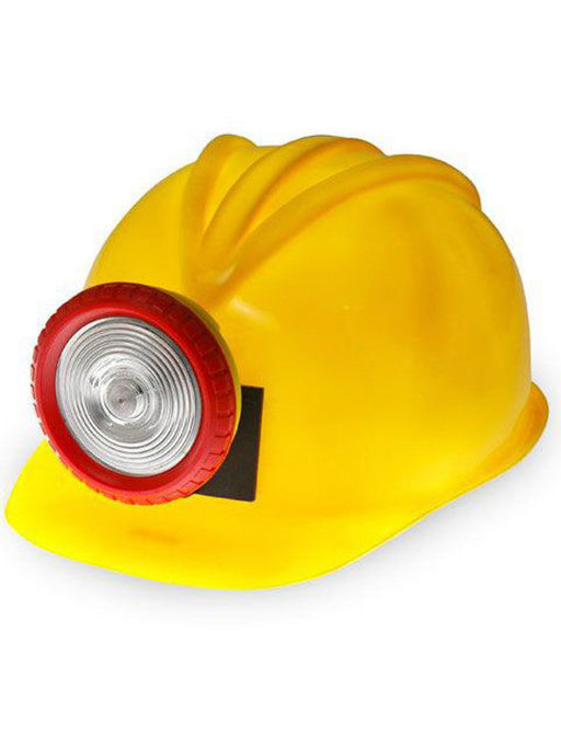 Adult Yellow Light Up Miner Hard Hat - costumesupercenter.com