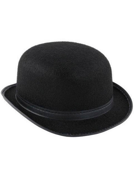 Adult Black Felt Derby Hat - costumesupercenter.com