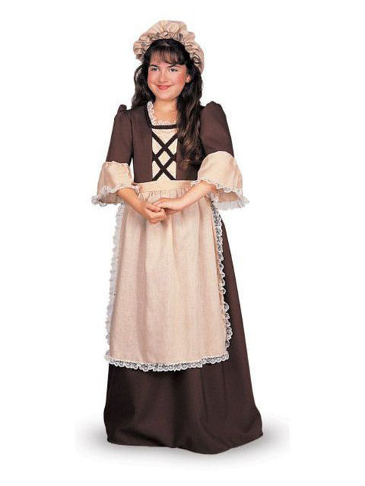 colonial ladies dress Rubies Costume Co 5702 Colonial Girl Child Costume, Brown/Beige, L