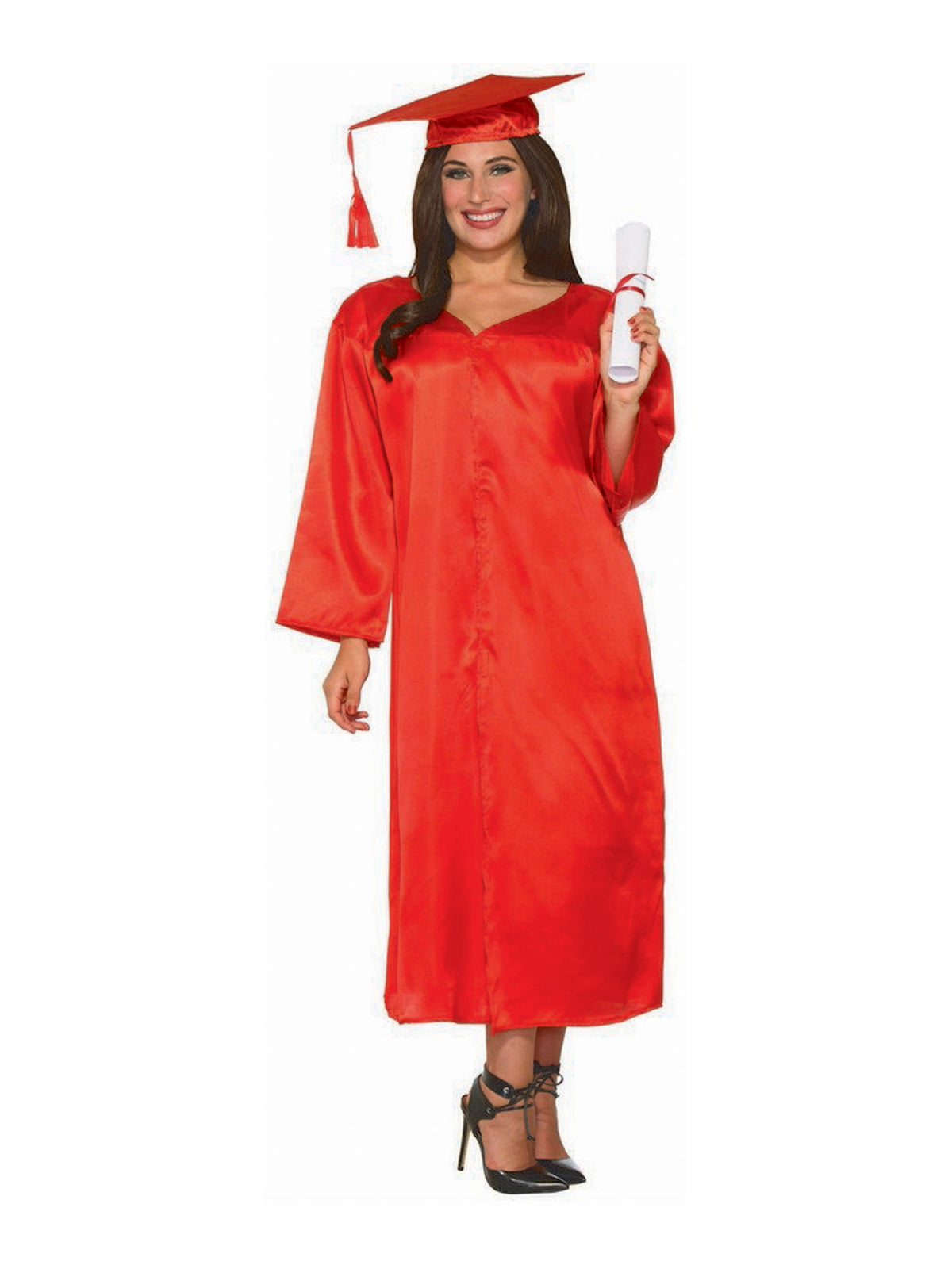 Red Grad Robe Red Graduation Adult Robe — Costume Super Center