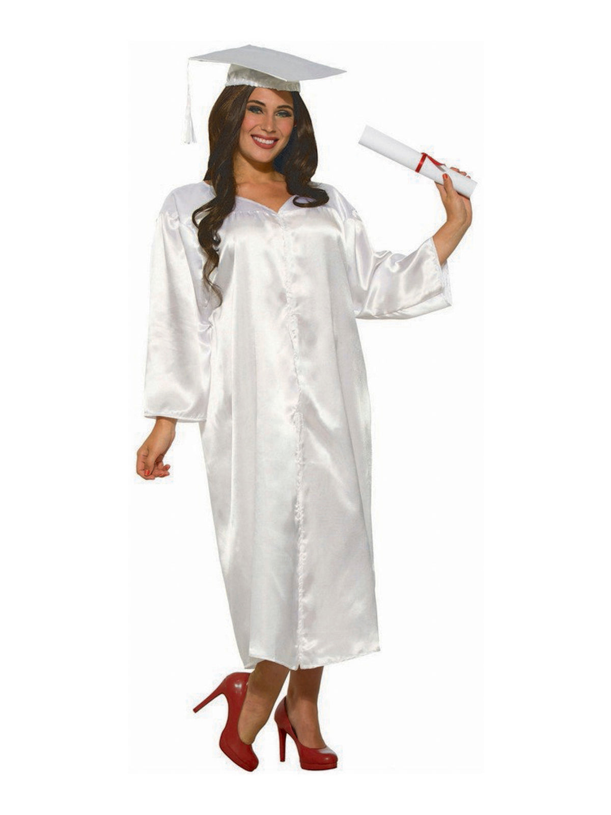 White Graduation Adult Robe — Costume Super Center