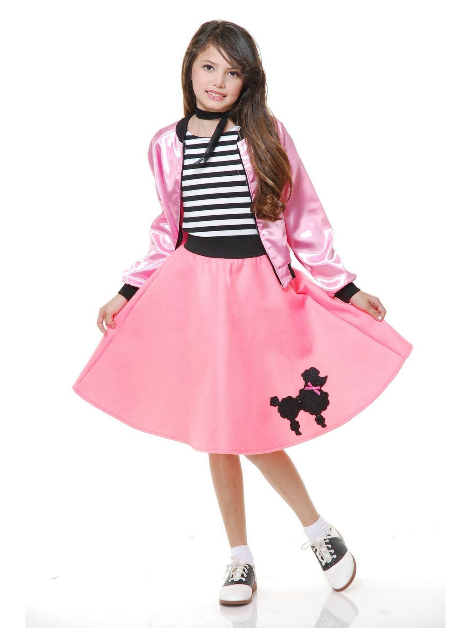 Girls Poodle Dress With Scarf & Belt — Costume Super Center