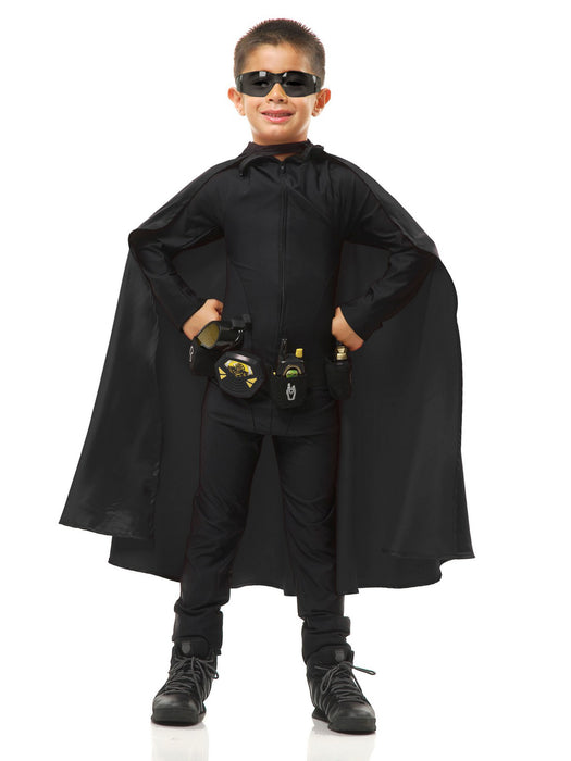 Unisex Superhero Black Cape for Kids - costumesupercenter.com