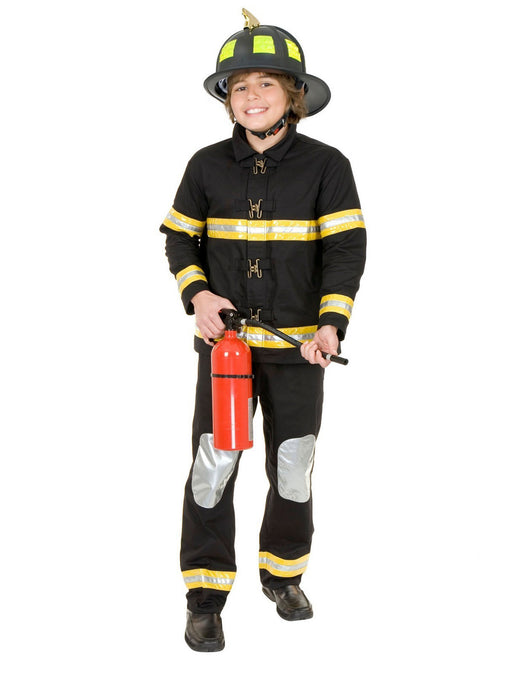 Child's Black Junior Firefighter Costume - costumesupercenter.com