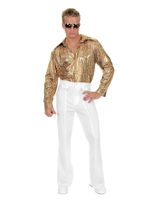 Mens Gold Disco Shirt - costumesupercenter.com