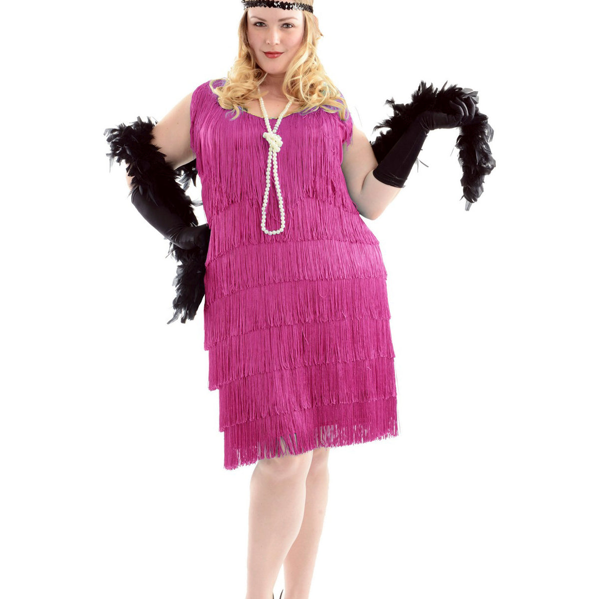 pink flapper dress costume Roaring 20's Flapper Costume PINK / MEDIUM