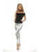 Silver Liquid Metal Leggings for Women - costumesupercenter.com
